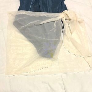 Swimsuit Sheer Ivory Wrap Skirt Overlay